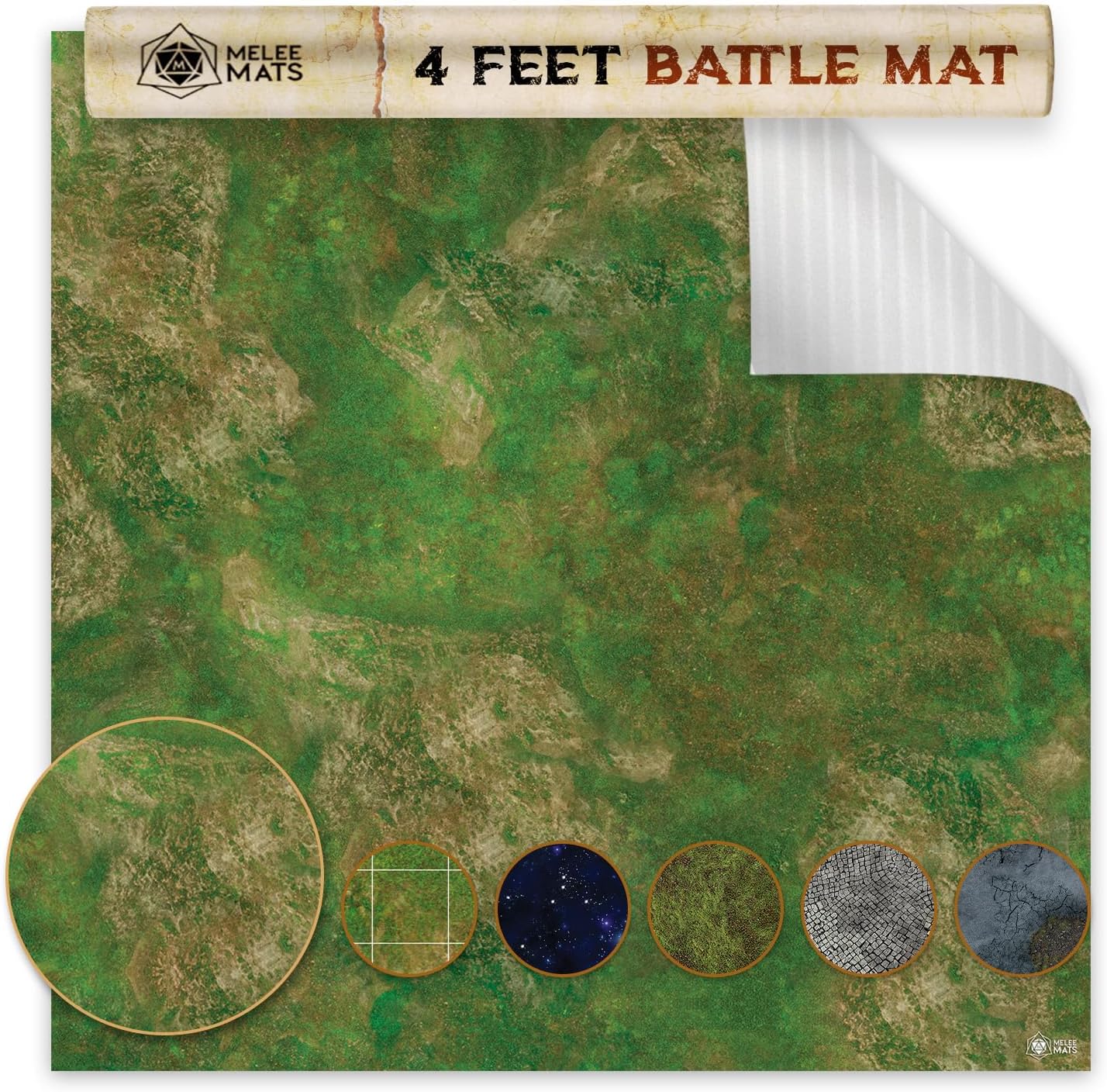 Battle Game Mat - 48x48 - Dungeons Tabletop Dragons Dice Role Playing Map - Wargaming RPG Warfare 40k Flames War - Reusable Miniature Figure Board Games - Warhammer Gaming Vinyl Mat