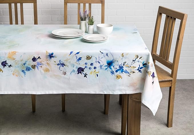 Maison d' Hermine Table Cloth Rectangle Table 100% Cotton 60 x 108 Inches Tablecloth Reusable Decorative for Dining Room, Farmhouse, Home, Party, Festive & Wedding Spring Summer - Lazy Summer Days