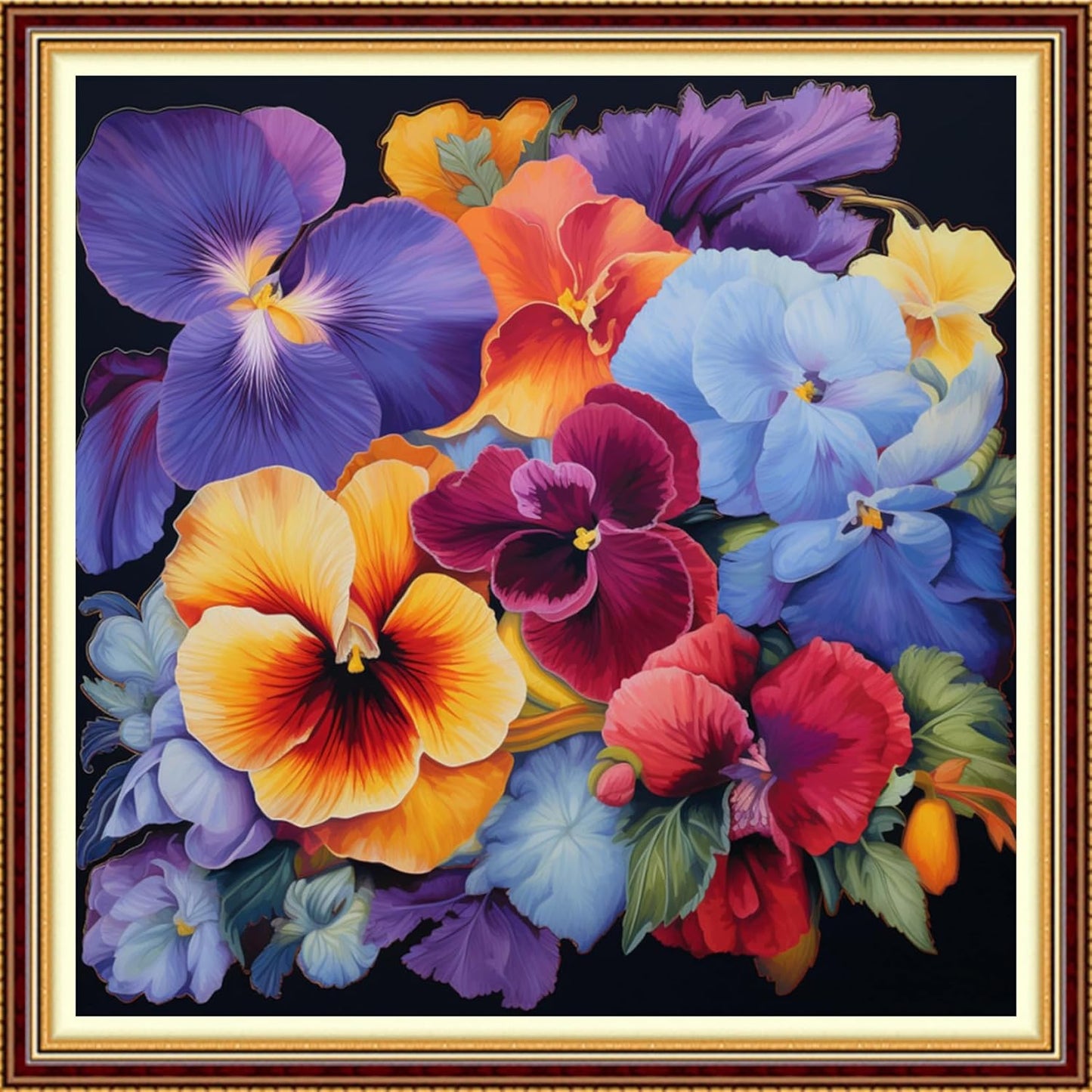Funchey Stamped Cross Stitch Kits, DIY Cross Stitch Pattern for Adults Beginners Needlepoint Kits Embroidery Kit Arts and Crafts 11CT-Colorful Flowers 18x18 inch