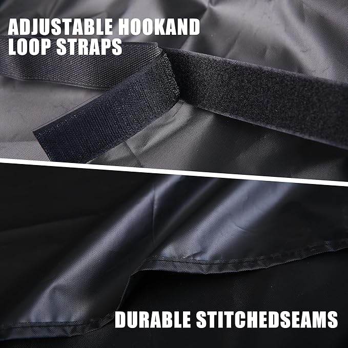 Grill Cover, Heavy Duty BBQ Grill Cover for Outdoor Grill, Waterproof, Anti-UV, Rip-Proof, Barbecue Cover with Adjustable Straps, Compatible for Weber, Charbroil, etc. Black (58'' x 24'' x 48'')
