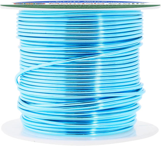 Mandala Crafts 16 Gauge Anodized Aluminum Craft Wire for Jewelry Making - 100 FT Colored Flexible Vivid Sky Blue Wire - Bendable for Bonsai Armature Crafting Sculpting