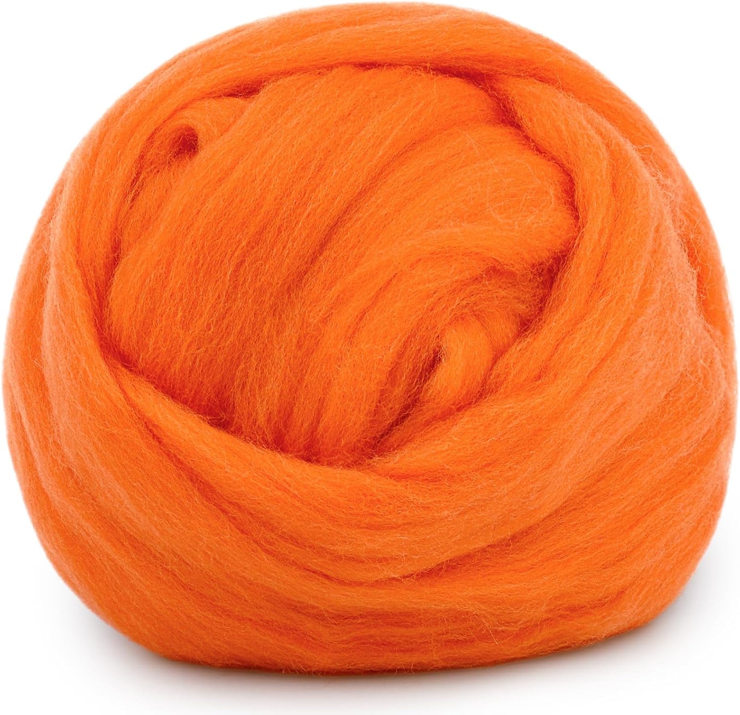 Mayboos Wool Roving Yarn, 1.76oz Colored Natural Wool Roving,Wool Felting Supplies Pure Wool Chunky Yarn for Wet Felting handcrafts and Spinning (Orange)
