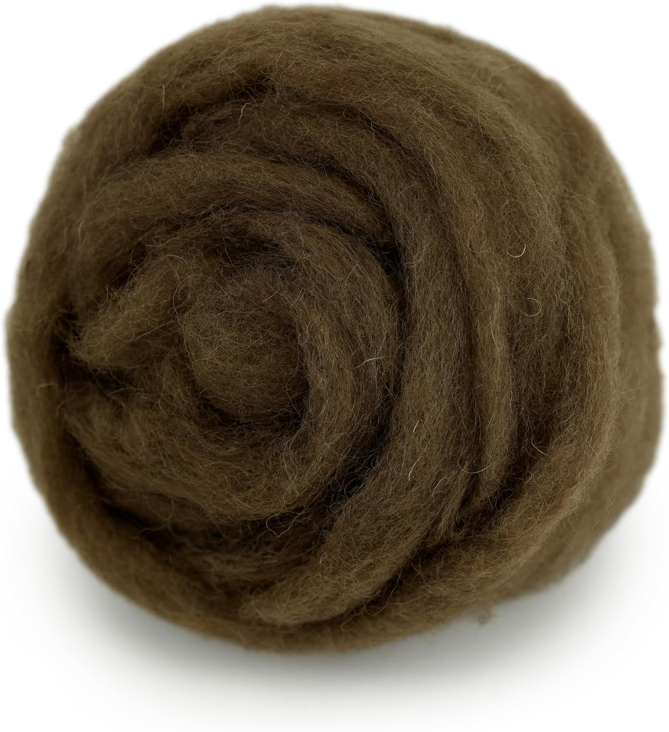 Woolbuddy Needle Felting Wool – 8oz Chunky Wool Roving in Brown, Felting Wool for Needle Felting Kit, Wet & Dry Felting Projects