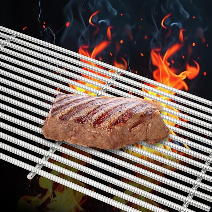 J&HYBBQ 17.4" Stainless Steel Grill Grates for Weber Spirit 300 & Spirit II 300 Series, Spirit 700, Genesis Silver/Gold/Platinum, Genesis 1000-3500 – Non-Stick, Rust-Resistant, Durable Cooking Grates