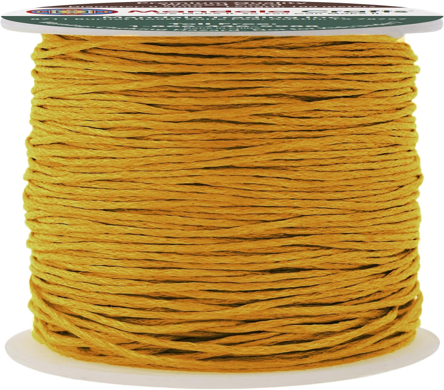 Mandala Crafts 0.5mm 109 Yards Dark Goldenrod Cotton Waxed Cord for Jewelry Making Bracelet Cord Waxed String - Beading String Thread Jewelry Cords for Necklaces String