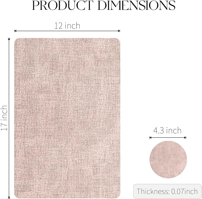 MOSAYT Faux Leather Placemats Set of 8, Heat Resistant Vinyl Place Mats with Coasters, Wipeable Washable Waterproof Oil Proof Table Mats for Kitchen Dining Indoor Outdoor, 12" x 17", Pink