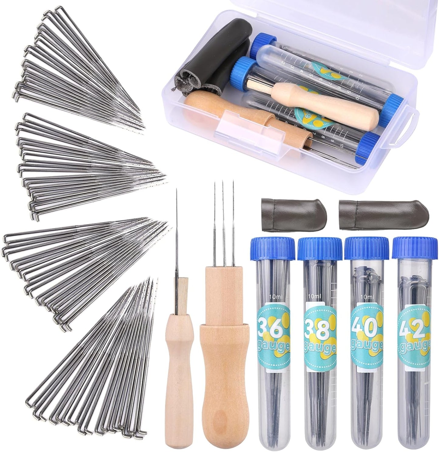 82PCS Needle Felting Tools, Needle Felting Needles, 4 Sizes Felting Needles with Needle Bottle Felting Tool Holders, Complete Needle Felting Supplies for Beginner Professional