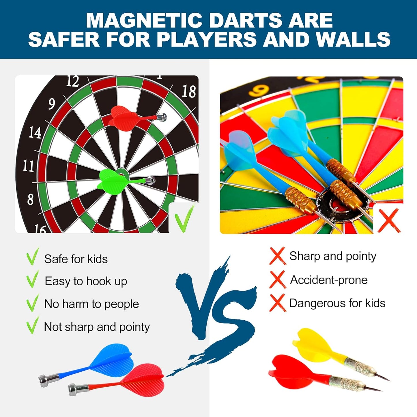 Magnetic Dart Board - 12pcs Magnetic Darts - Excellent Indoor Game and Party Games - Gifts for 5 6 7 8 9 10 11 12 Year Old Boy Kids