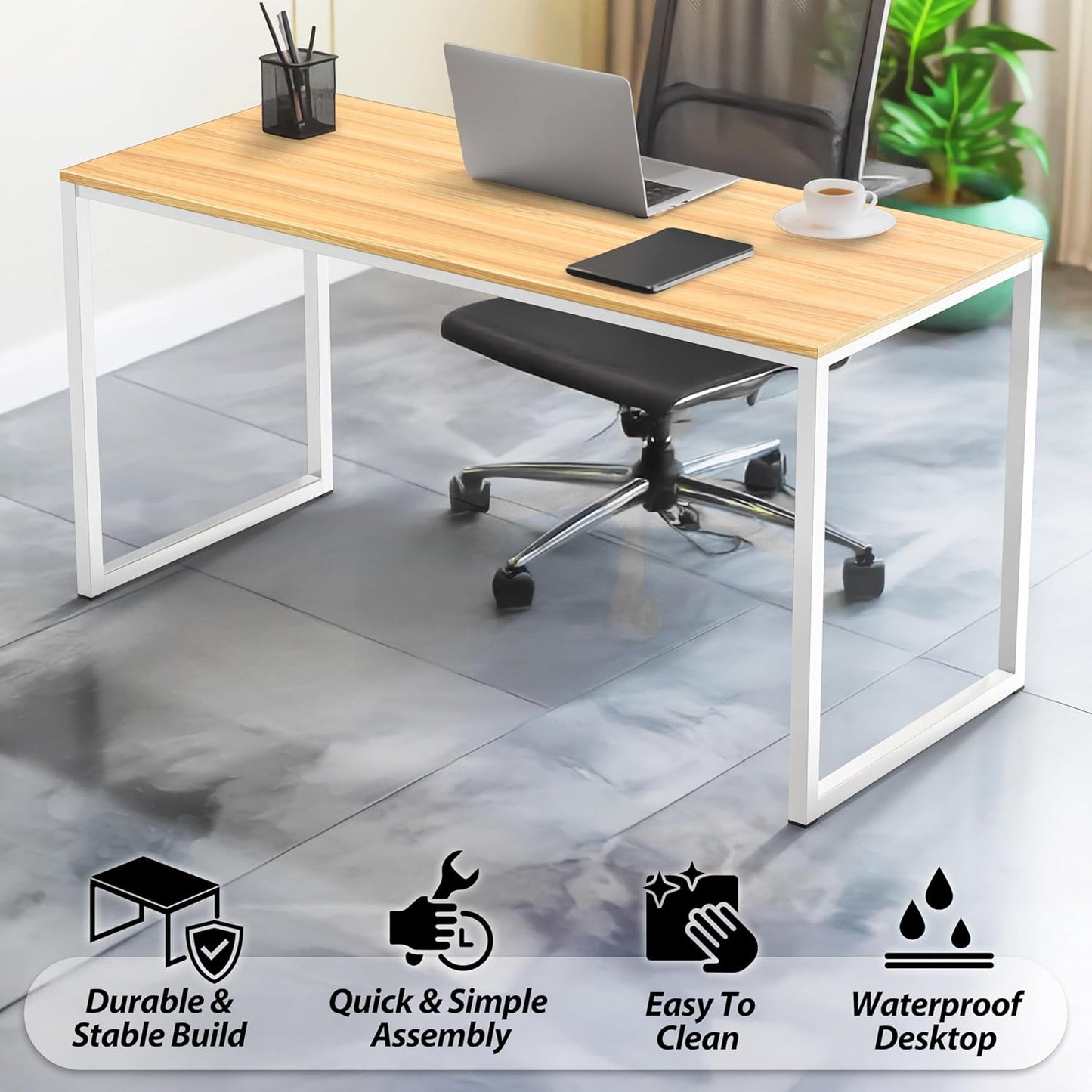 SHW Mission 48-Inch Home Office Computer Desk, Oak