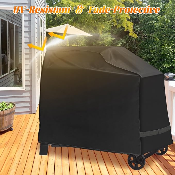 Grill Cover for Traeger Woodridge Accessory Wood Ridge Replacement Parts BAC761 Pellet Smoker Full Length 600D Waterproof Outdoor BBQ Covers Grilling