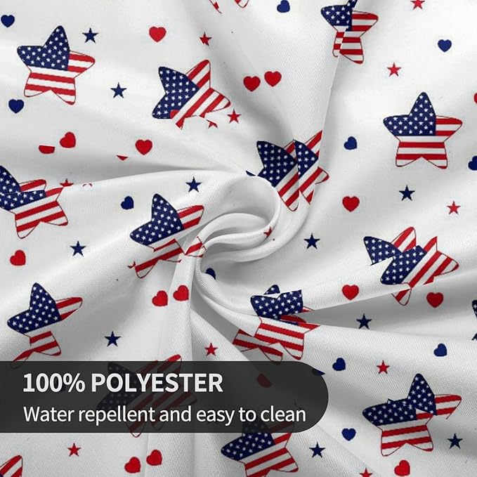 American Flag Round Tablecloth 4th of July American Flag 60 Inch Waterproof Rustic Table Cloth Fabric Farmhouse Stripe Tablecloth Decorative for Picnic Party Holiday Home Indoor Outdoor