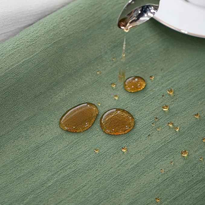 Sage Green Table Cloth 72 x 54 Inch, Spillproof Waterproof Tablecloth, Boho Thick Soft Dining Table Cover for Farmhouse, Wedding, Party, Buffet, Outdoor - Rectangular, Spring/Summer