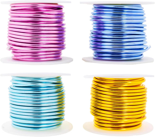 Mandala Crafts 8 Gauge Anodized Aluminum Craft Wire for Jewelry Making - 128 FT Colored Flexible Pastel Wire - Bendable for Bonsai Armature Crafting Sculpting