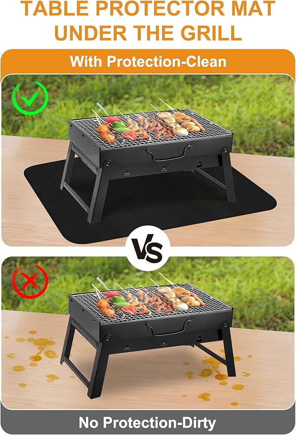24×31 inches Under Grill Mats for Outdoor Grill, Tabletop Heat Resistant Fire Pit Mats for Countertop and Patio Protection-Fireproof & Waterproof & Oil Proof