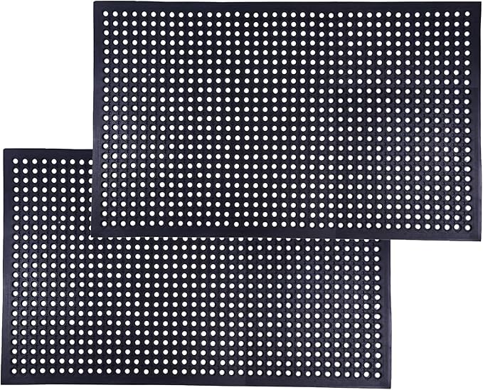 Outdoor Mat, Odorless Flexible Entrance Floor Mat, Anti-Slip Workplace Mats, Anti-Fatigue Tiles Open Work Mats, for Kitchen, Bathroom, Warehouse, Restaurant (2, 60"x36")