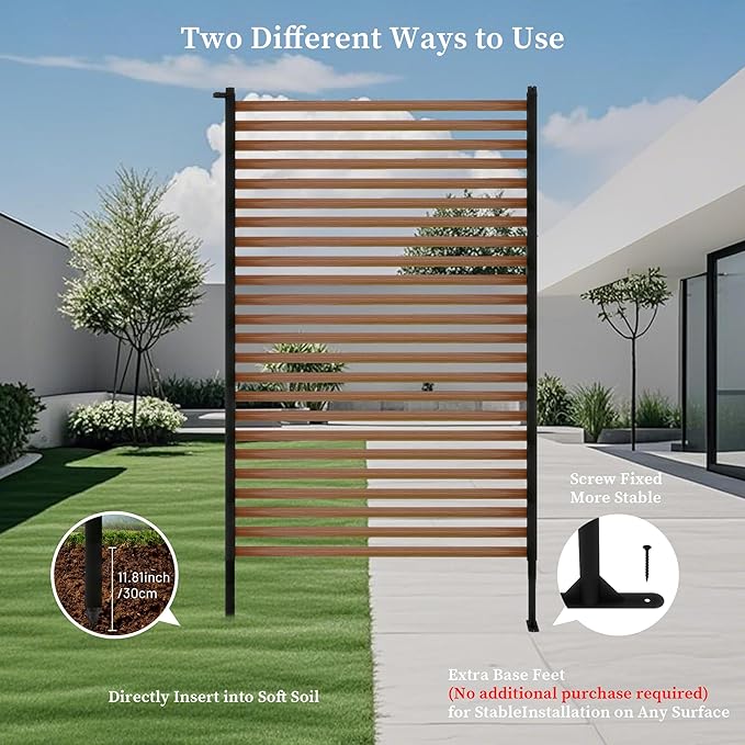 Outdoor Privacy Screens, 3.28FT X 6FT Decorative Privacy Fence Panels for Patio, Backyard and Garden