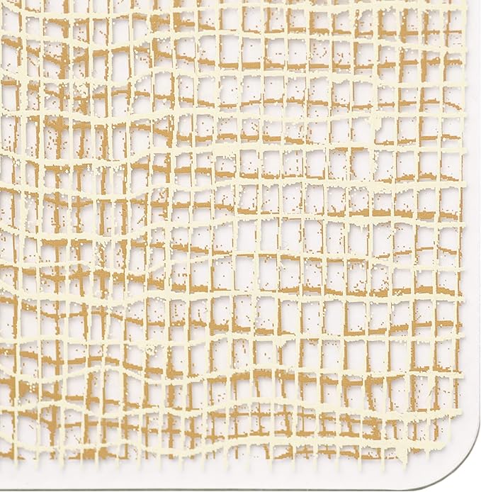 Modern Twist Placemat 100% Food-Grade Silicone, Oval, Waterproof and Reusable, Linen – Straw
