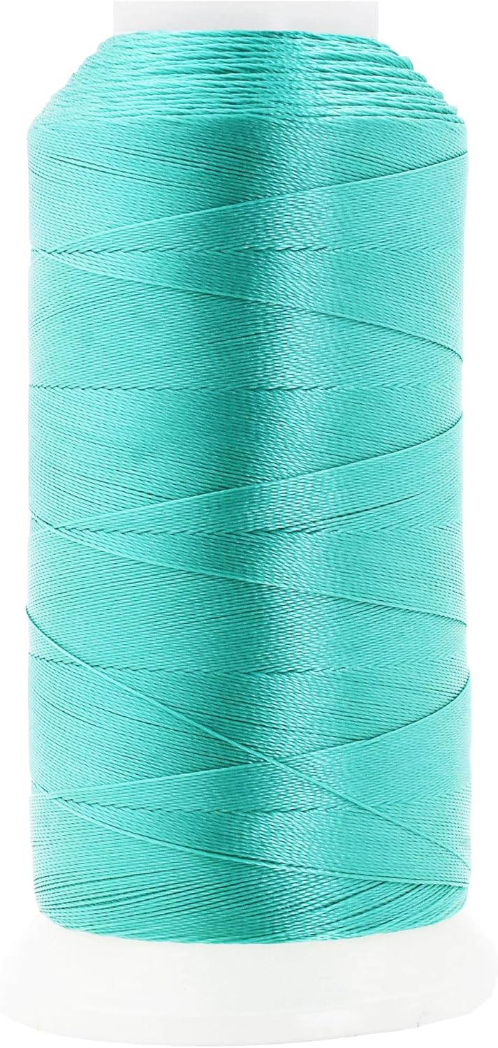 Mandala Crafts Turquoise Heavy Duty Thread -1500 Yds Tex 70 Thread for Sewing Drapery Jeans Leather Hair - Bonded Polyester Thread Outdoor Marine Upholstery Threads