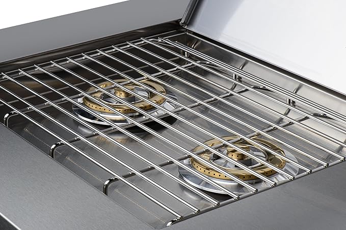 KoolMore 32 in. Outdoor Kitchen Liquid Propane Side Burner with Bottom Cabinet in Stainless-Steel (KM-OKS-SBC)