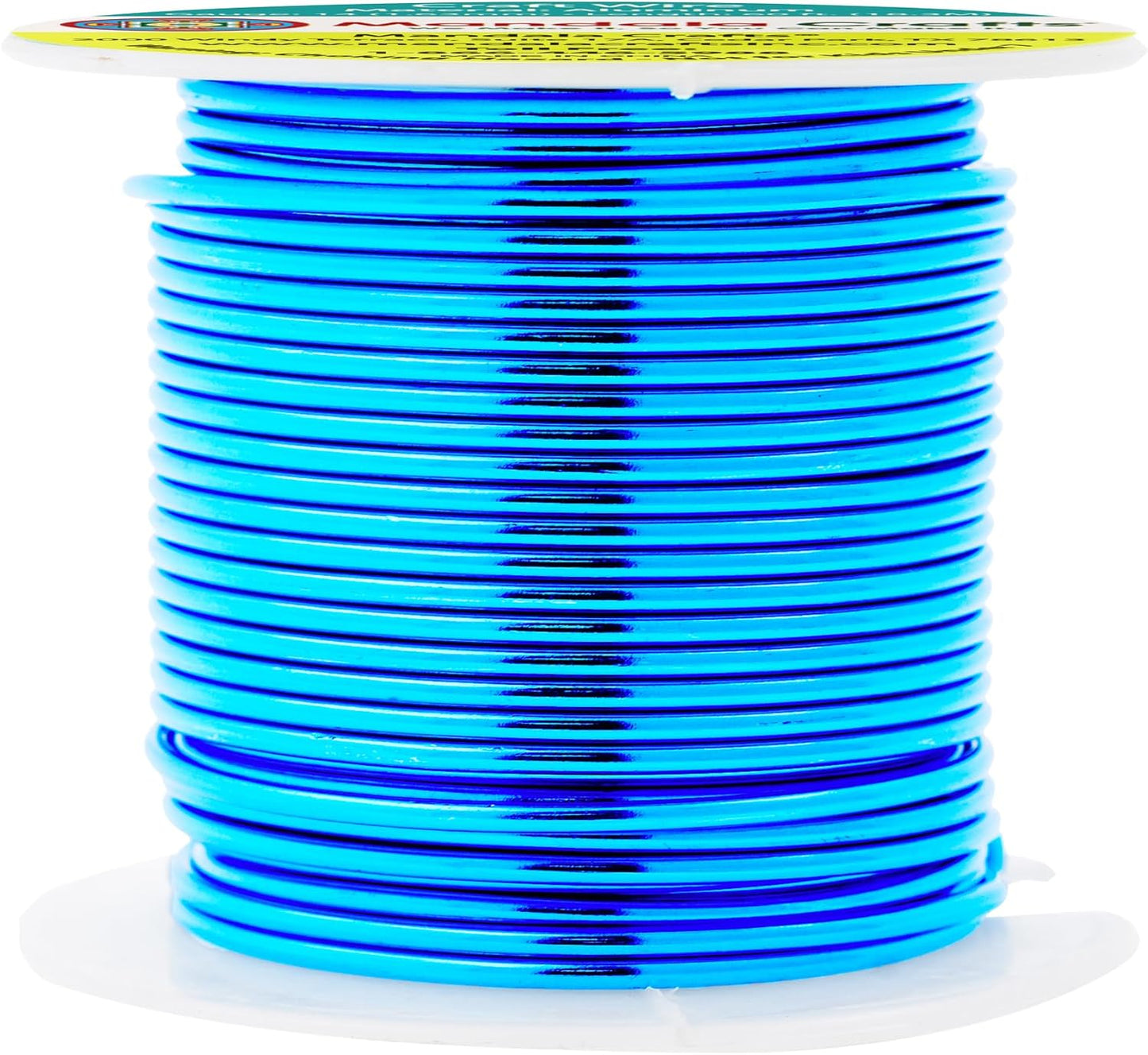 Mandala Crafts 14 Gauge Anodized Aluminum Craft Wire for Jewelry Making - 60 FT Colored Flexible Bondi Blue Wire - Bendable for Bonsai Armature Crafting Sculpting
