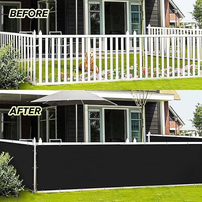 LOVE STORY 3'x115'' Black Balcony Privacy Screen Fence, UV Protection Weather-Resistant 3 FT Height Shield for Deck, Patio, Backyard, Outdoor Pool, Porch, Railing