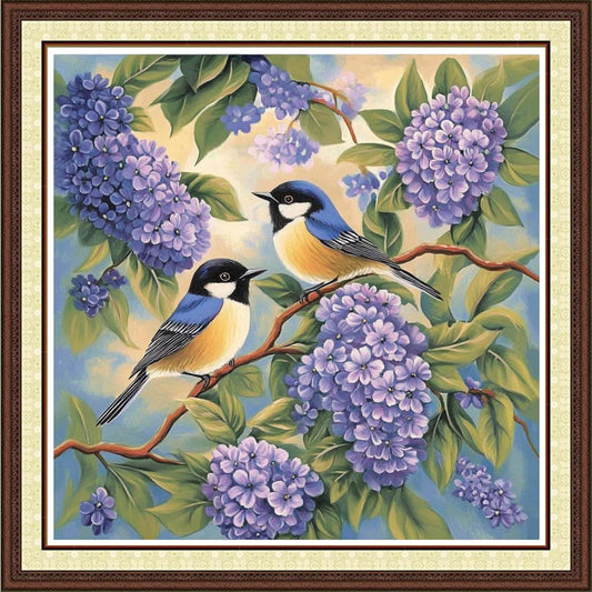 Findvoor Counted Cross Stitch Kits for Adults Full Range of Cross Stitching Embroidery Unprinted Pattern for Beginners, 11CT Needlepoint Kit Patterns Embroidery Kits-Flower Bird 18x18 inch