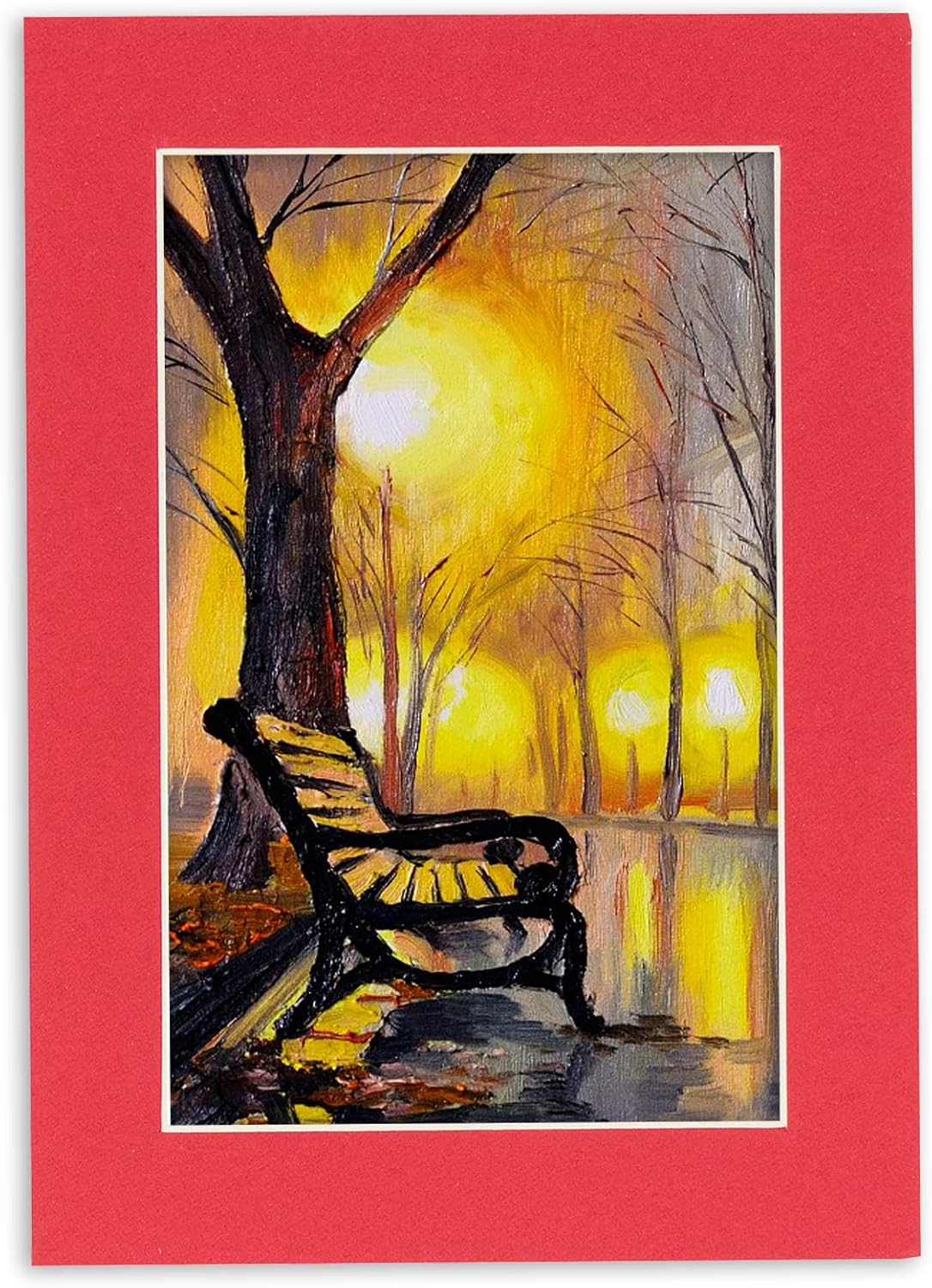 11x14 Mat Bevel Cut for 8.5x11 Photos - Acid Free Cardinal Red Precut Matboard With Backing Board and Crystal Clear, Self Seal Mat Bag - For Pictures, Framing - 4-ply Thickness