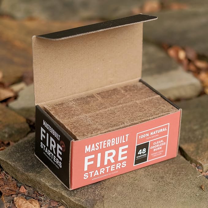 Masterbuilt® Pure-Parrafin All-Natural Odorless Wax Fire Starters for Charcoal Grilling, Made for Gravity Series but Compatible with All Charcoal Grills & Fireplaces, 48-Count, Model MB20091521