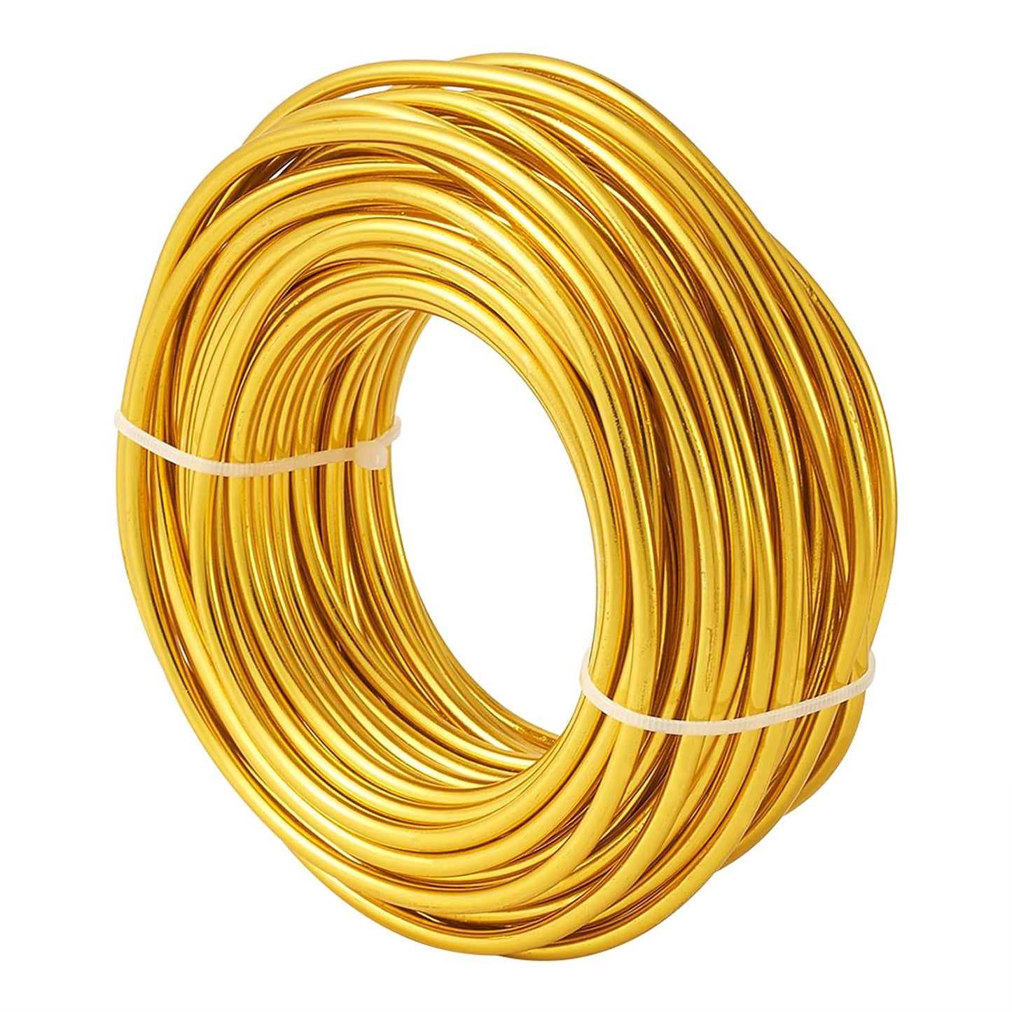 Fashewelry 52 Feet 4mm Gold Aluminum Wire Bendable Metal Craft Wire for Beading Sculpting Jewelry Making