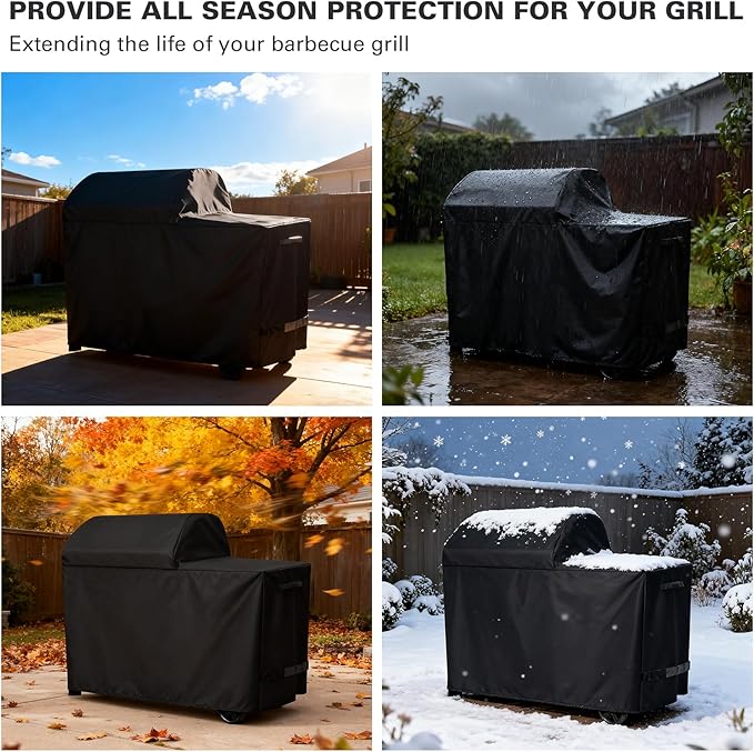 Heavy Duty 600D Grill Cover Fit for Traeger Grill BAC761 Full-Length Woodridge TFB86MLH Grill Accessories