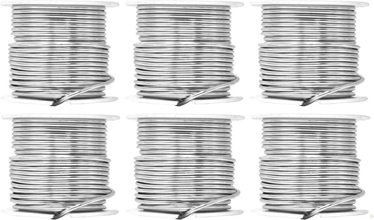 Mandala Crafts 12 Gauge Anodized Aluminum Craft Wire for Jewelry Making - 276 FT Colored Flexible Silver Combo Wire - Bendable for Bonsai Armature Crafting Sculpting