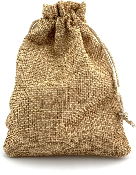 Palmhomee Pack of 25 Burlap Gift Bags with Drawstring Linen Jewelry Pouches Wedding Hessian Jute Bags for Birthday Jewelry and Treat Pouches Party Wedding Favors Gift Art and DIY Craft (4x5.6 Inch,