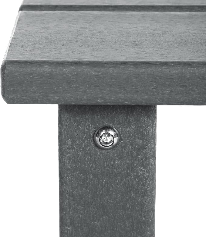 Costaelm Kids Outdoor Side Table, Small Patio HDPE Adirondack Square Table, Porch End Table for Outside Pool Garden, Gray
