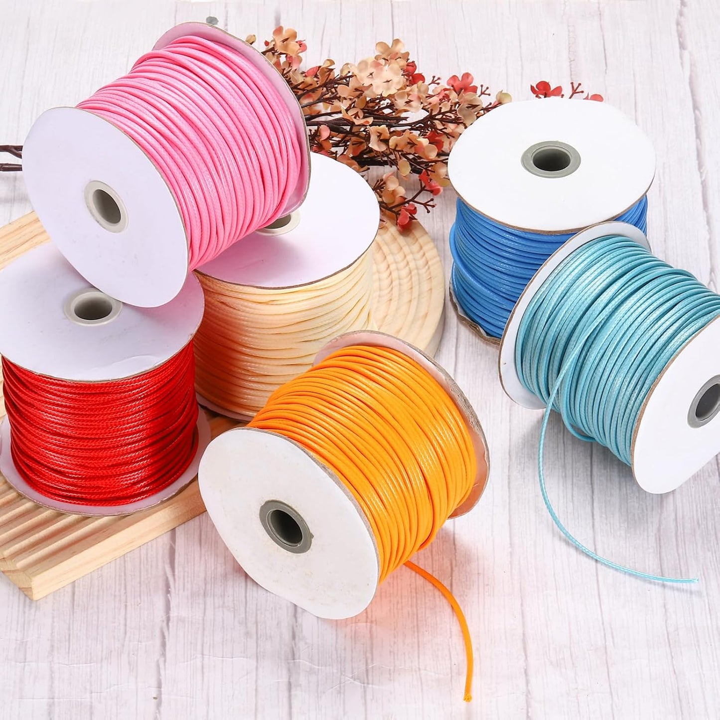 MECCANIXITY Waxed Cord 2.5mm Waxed Polyester Cord 87 Yard Wax String for Bracelet Making, Necklaces, Beading, Jewelry Making and DIY Crafts(Dark Green)