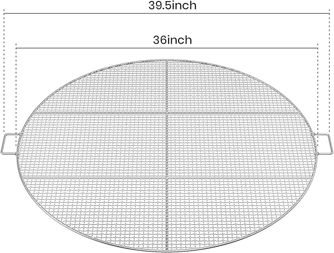 Stanbroil Fire Pit Cooking Grill Grate with 3 Support Bars - Outdoor Round BBQ Campfire Grill Grid - Camping Cookware - Stainless Steel, 36 Inch