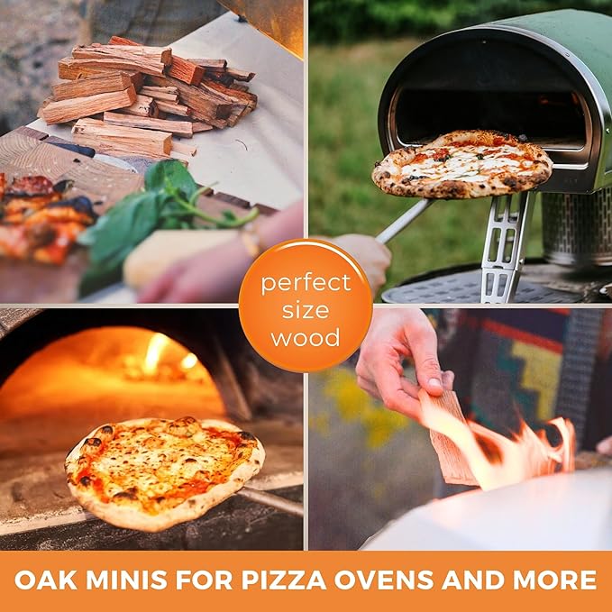 KABIN Tasty Timber - 13 LBS Kiln-Dried Oak Minis for Pizza Ovens & More - Made in USA, All-Natural Hardwood, Perfectly Sized, Sustainably Sourced Fuel