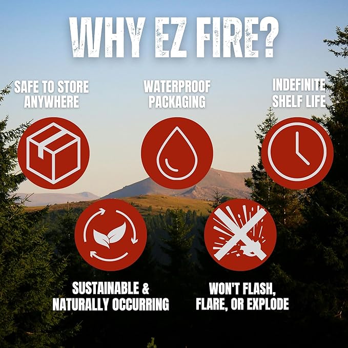 – All-Natural Fire Starters for Campfires, Fire Pits, BBQs & Fireplaces – Long Burning, Weather-Resistant, Non-Toxic & Easy to Light | 50 Pack