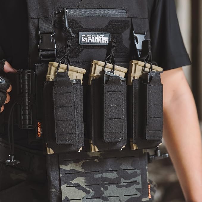EXCELLENT ELITE SPANKER Tactical Open-Top Single/Double/Triple Molle Mag Pouch for Pistol Mag Pouch Tactical Bag Accessories Holder