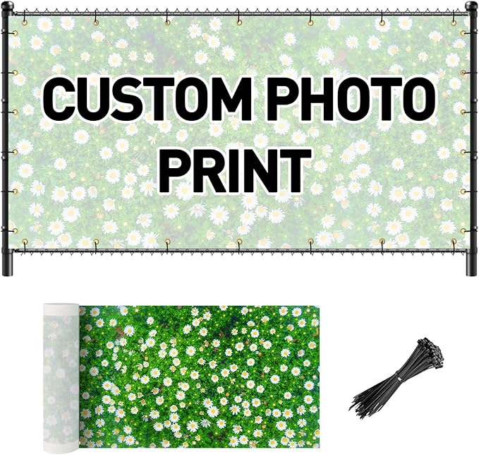 UPGRADE Custom Scenic Privacy Fence Screen for Outdoor Full-Color Printed Fence Cover with PVC Mesh UV Resistant, Weatherproof Perfect for Garden, Balcony, Backyard