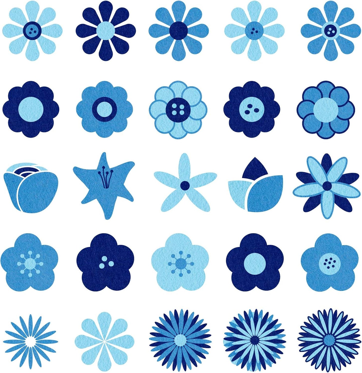 Whaline 18Pcs Felt Fabric Sheets Assorted Blue Craft Felt Pack for Winter Xmas DIY Craft Sewing Patchwork Art Projects, 3 Colors, 7.9 x 11.8 Inch