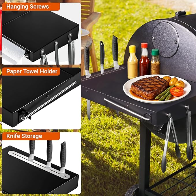 Utheer Grill Side Shelf for Pit boss 700 820 Series Pellet Grill, Heavy Duty Serving Tray Side Shelf Grill Accessories for Pit boss 700, 700FB