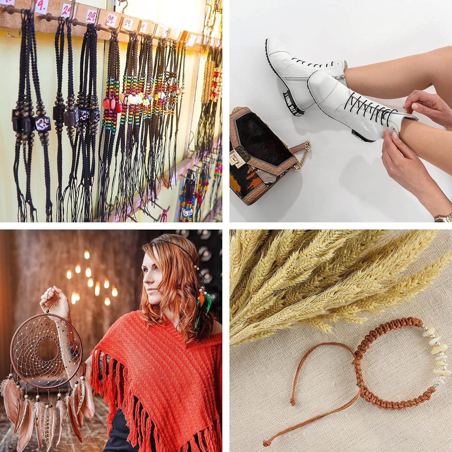 Mandala Crafts 1.5mm 109 Yards Salmon Cotton Waxed Cord for Jewelry Making Bracelet Cord Waxed String - Beading String Thread Jewelry Cords for Necklaces String