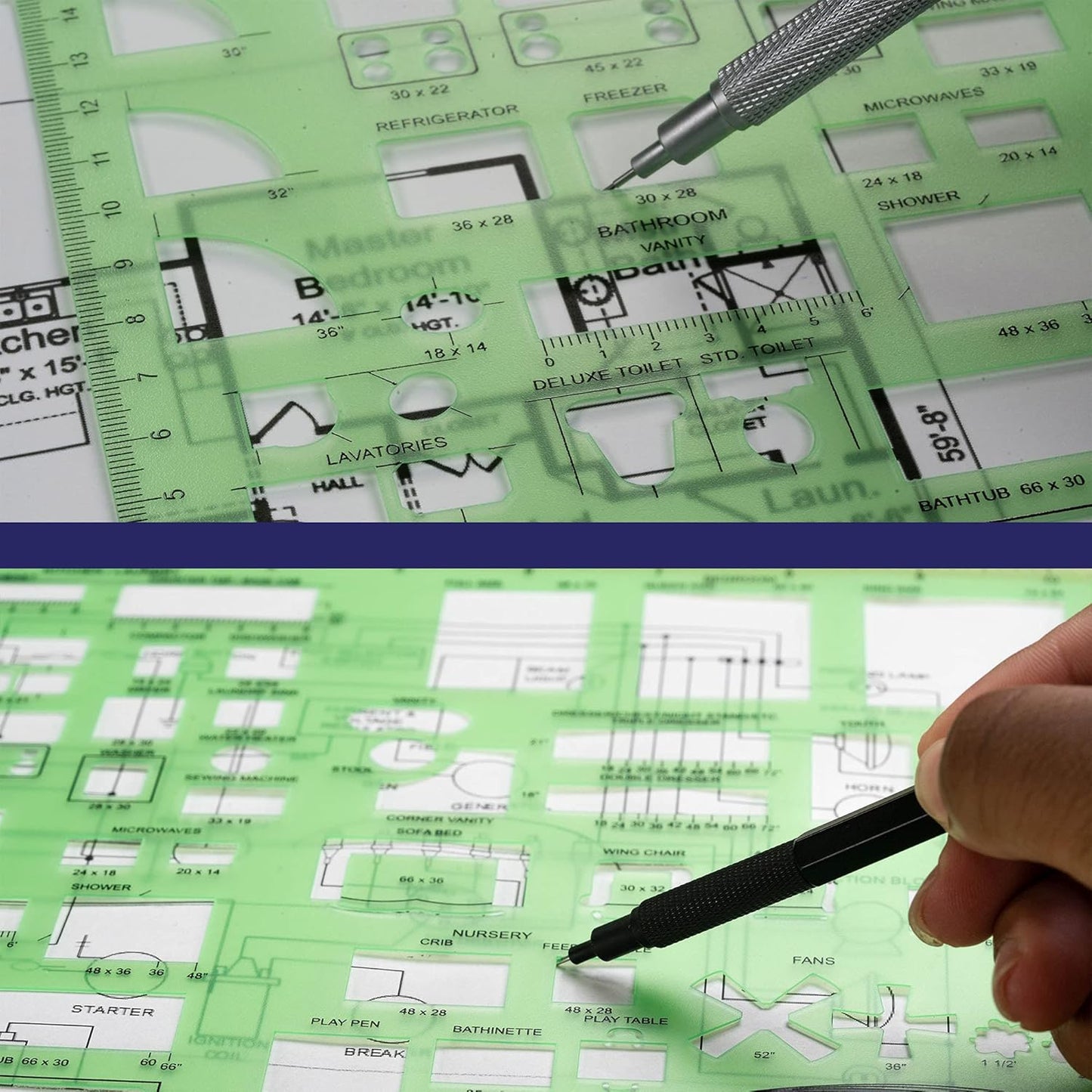 Pacific Arc Kitchen and Bath Interior Design Template Guide, for Bedrooms, Bathrooms, and Kitchens