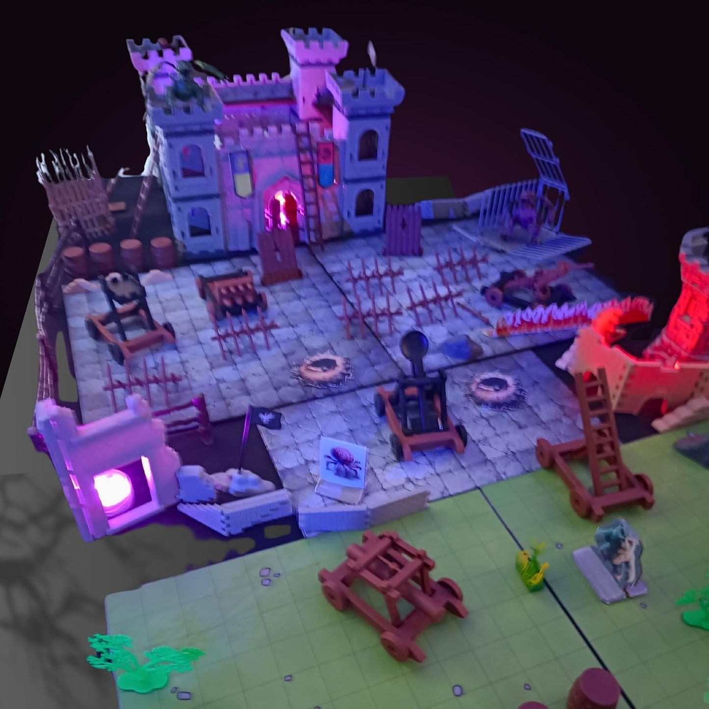 Dungeons & Dragons Castle Set | 240+ Pieces, Dragons, Double-Sided Battle Map | Modular DND Terrain, Miniatures Set for Dungeon Masters Pathfinder DND 5e Medieval