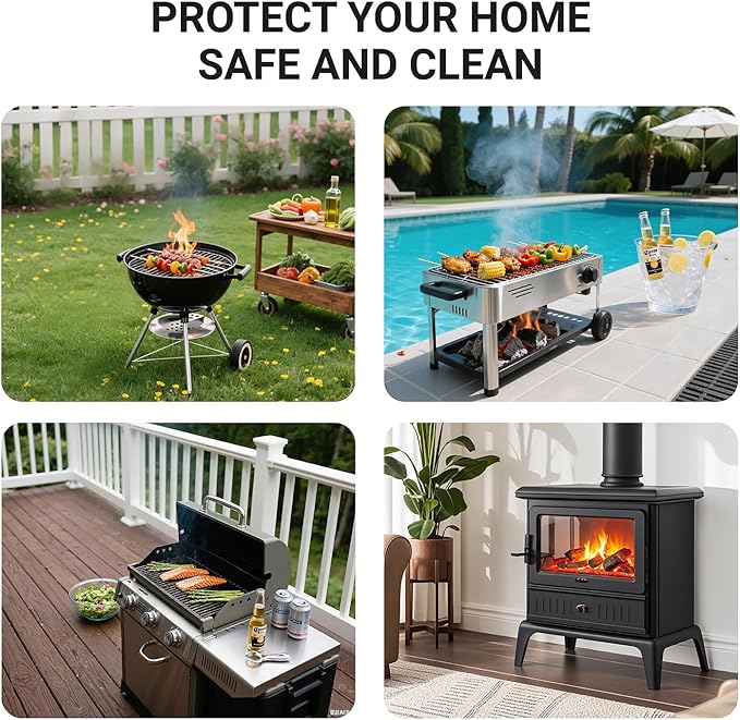 Lancryen 2025 Thickened 48 x 65 inch Under Grill Mat for Outdoor and Indoor, Double-Sided Fireproof Grill Pad, Indoor Fireplace/Fire Pit Mat, Oil-Proof Waterproof BBQ Protector for Decks and Patios
