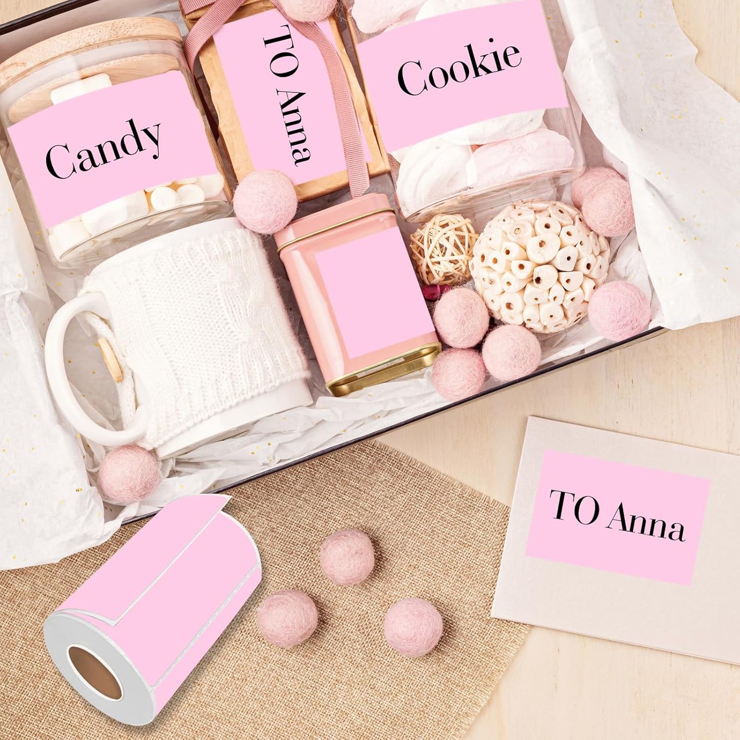 STARLIBOO 3x2 inch Color Direct Thermal Label Stickers for Shipping, Barcode, Address, Compatible with Rollo Label Printer & Zebra Desktop Printers (Pink)