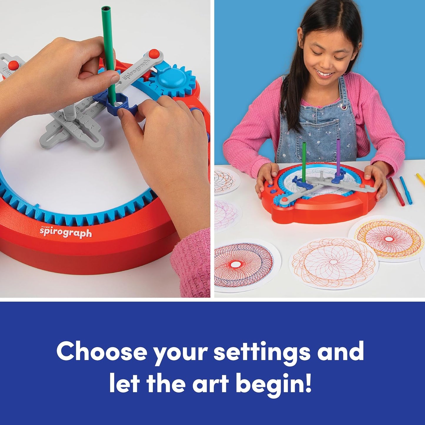 Spirograph Electric Machine - Arts and Crafts, Kids Toys, Art Supplies, Craft Supplies, Drawing Kit, Spiral Art, Classic Gear Design Kit, Case, Pens, Design Sheet Included, Ages 8+