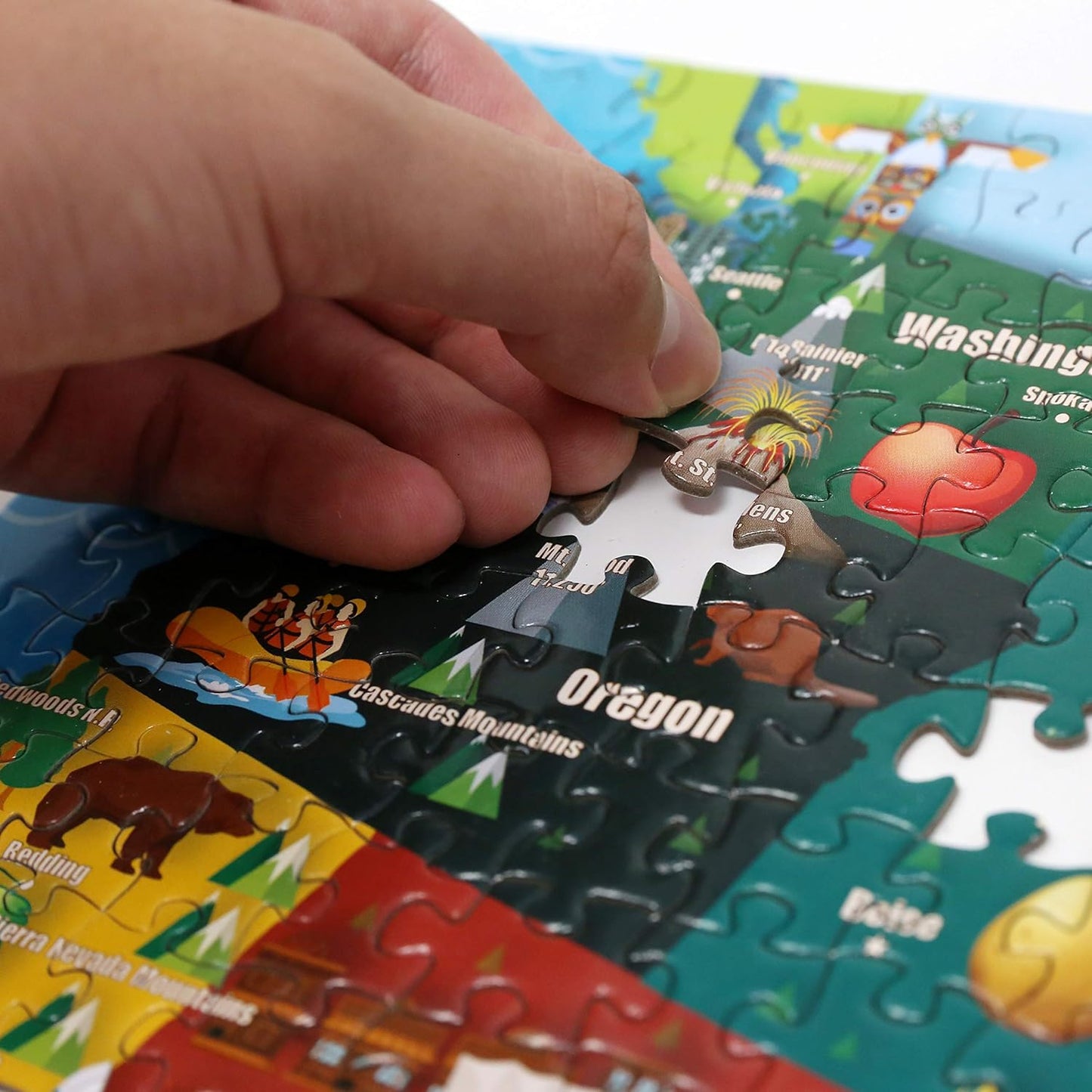 Think2Master Colorful United States Map 1000 Pieces Jigsaw Puzzle for Kids 12+, Teens, Adults & Families. Great Educational Gift for Interest in The USA Map. Size: 26.8” X 18.9”