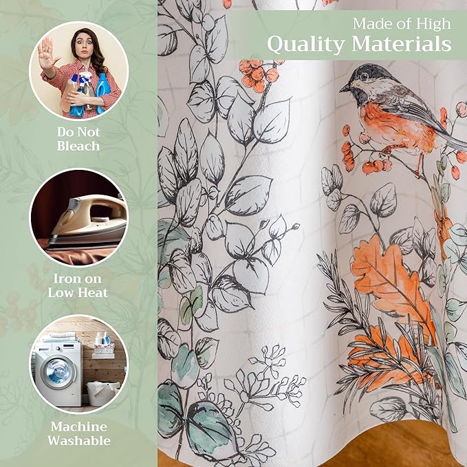 Maison d' Hermine Table Cloth Round Table 100% Cotton 69 Inches Fall Tablecloth Reusable Everyday Use for Thanksgiving Christmas Decorations Dining Farmhouse Party (Whitish Shabby Chique)