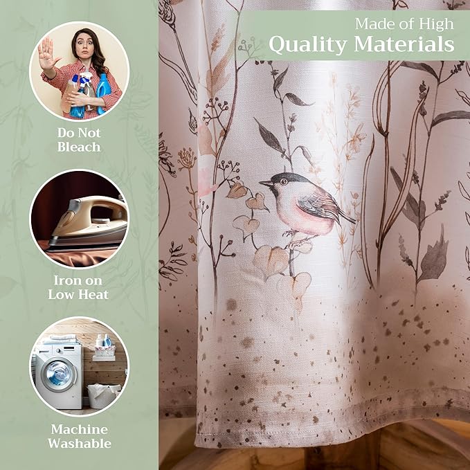Maison d' Hermine Table Cloth Round Table 100% Cotton 63 Inches Tablecloth Reusable Decorative for Dining Room, Farmhouse, Home, Party, Festive & Wedding Spring Summer - Meadow Florals - Brown